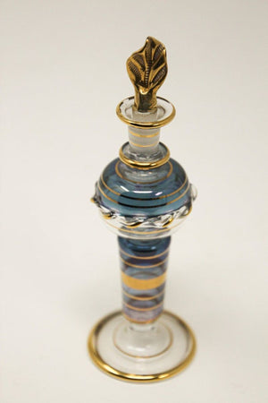 Moorish Hand Blown Gilt Glass Bohemian Perfume Bottle