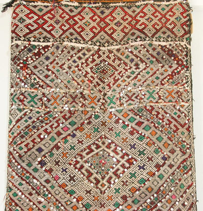 1950s Authentic Moroccan African Tuareg Wedding Runner Rug 15.5 ft long