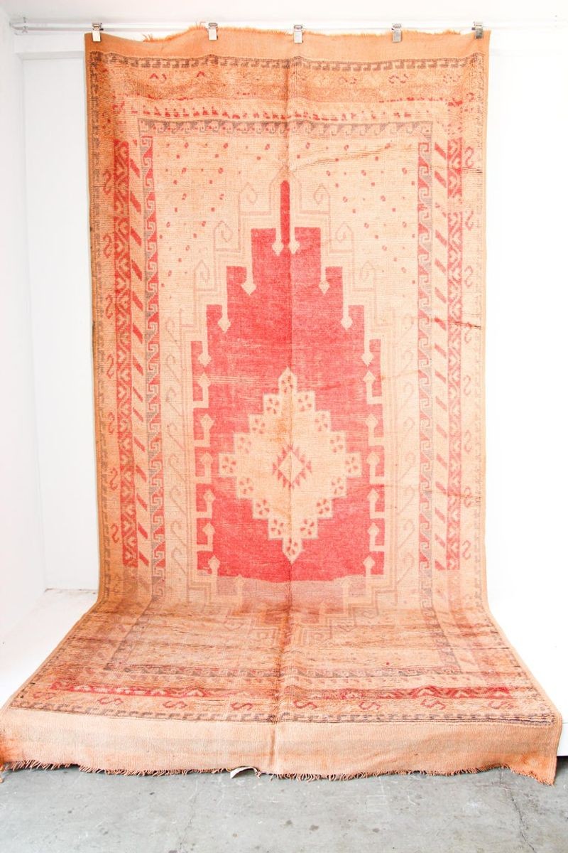 Vintage Moroccan Berber Tribal Rug, Handwoven Wool & Goat Hair, 1960s