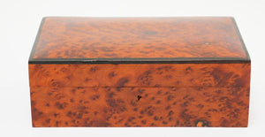 Victorian English Regency Handcrafted Burl Wood Jewelry Box