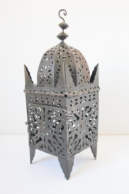 Large Moroccan Moorish Hurricane Metal Candle Lantern