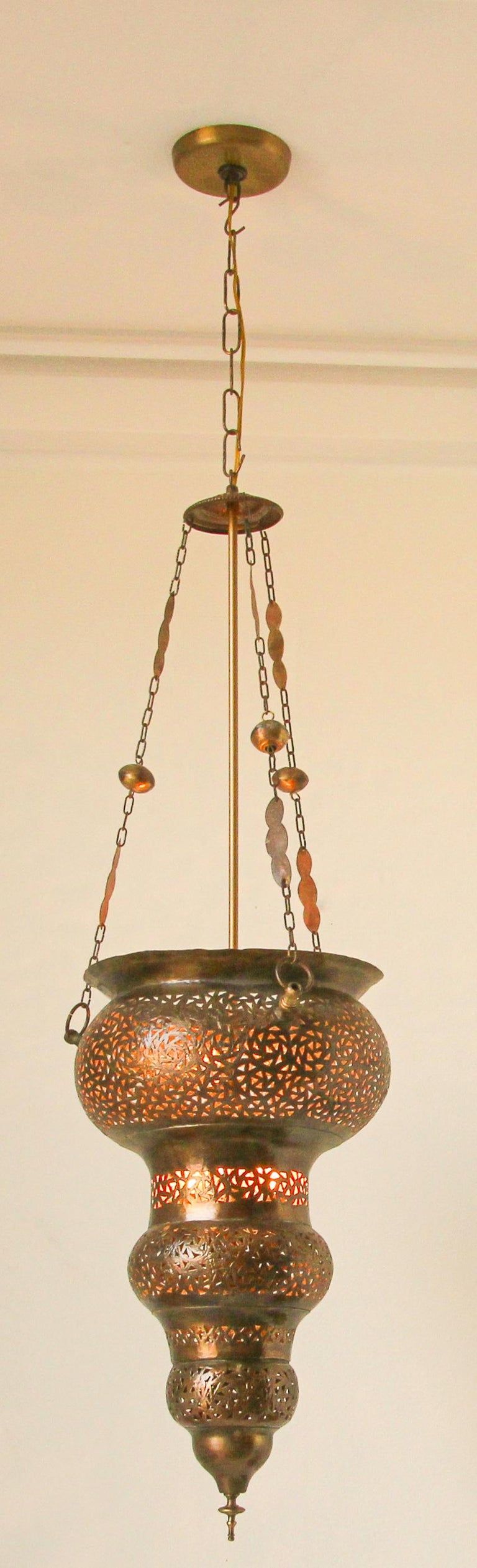 Moroccan Hanging Brass Chandelier Andalusian Moorish Style