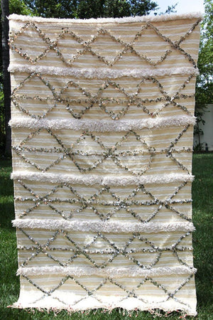 Vintage Moroccan Handcrafted Wedding Blanket Throw with Sequins