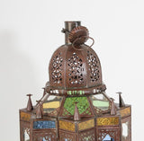 Moroccan Moorish Multi-Color Glass Lantern in Star Shape