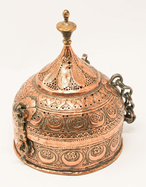 Rajasthani Mughal Decorative Copper Lidded Betel Spice Pandan Caddy Box