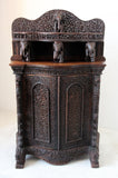 Antique Anglo-Indian Hand-Carved Hardwood Cabinet / Sideboard, India, circa 1880