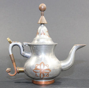 African Tuareg Silver Pewter Tea Pot from Mauritania