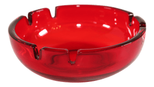 Vintage Mid-Century Ruby Red Glass Cigar Ashtray by Viking, USA, 1960s