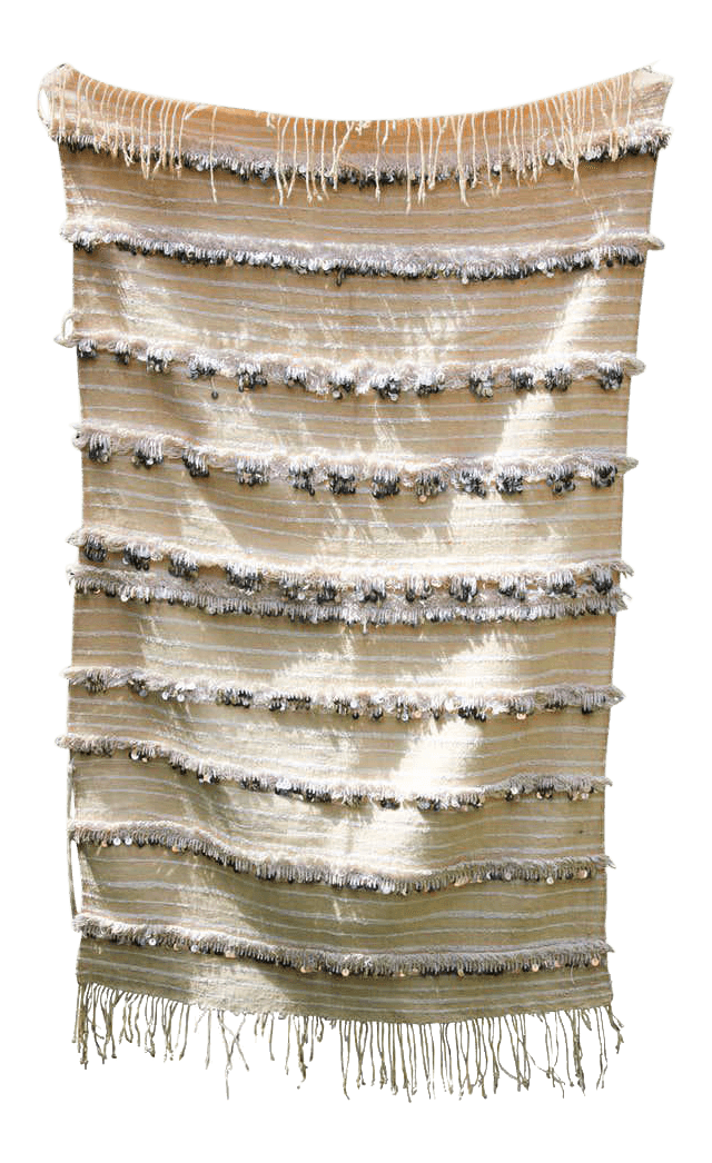 Vintage Tribal Moroccan Handcrafted Wedding Sequined Blanket Throw