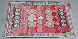 Moroccan Vintage Hand-Woven Boujad Berber Rug, circa 1960
