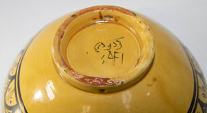 Vintage Moroccan Handcrafted Ceramic Yellow Bowl