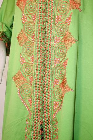 Moroccan Kaftan in Kelly Green