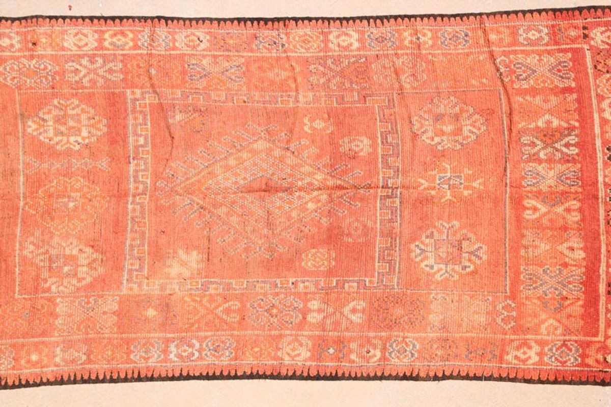 Vintage Moroccan Berber Tribal Wool Rug, 1960s, 6 x 11 Ft