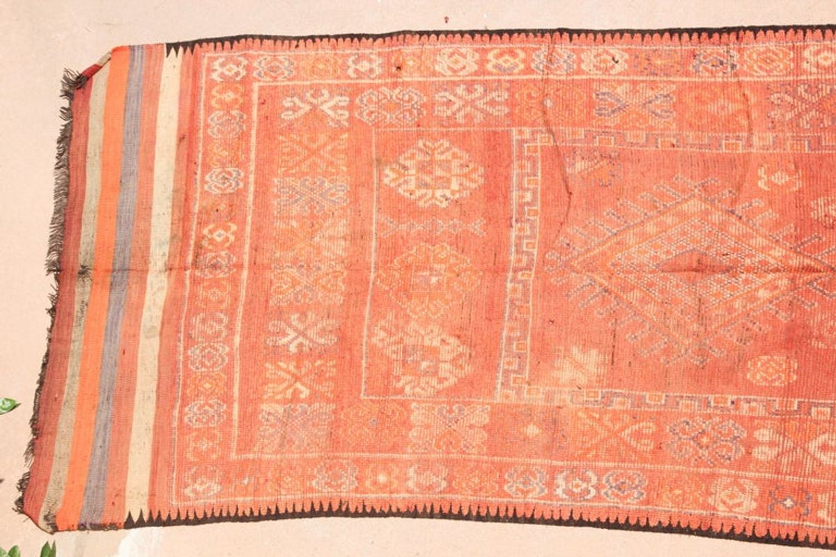 Vintage Moroccan Berber Tribal Wool Rug, 1960s, 6 x 11 Ft