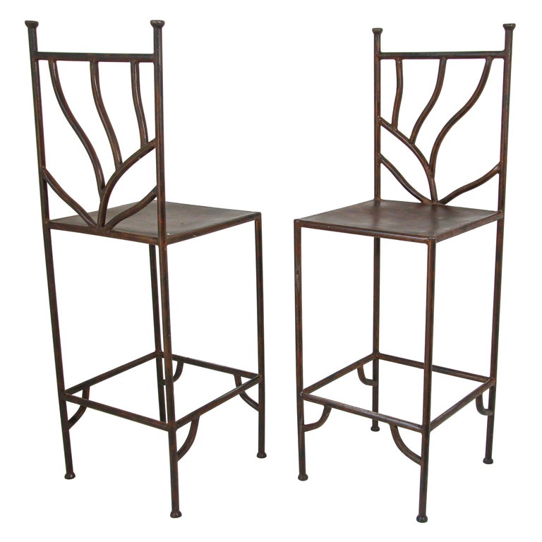 Wrought iron sales counter stools
