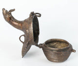 Patinated Bronze Bird Peacock Box India 1900s Folk Art