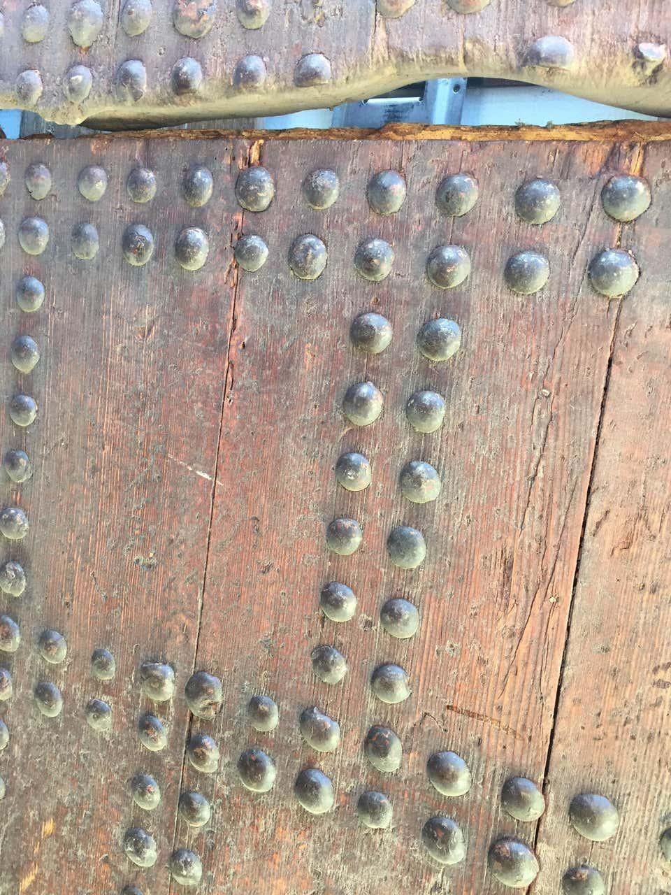 19th Century Large Moroccan Ryad Studded Moorish Antique Door