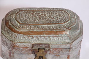 Handcrafted Tinned Copper Metal Betel or Spices Caddy Box