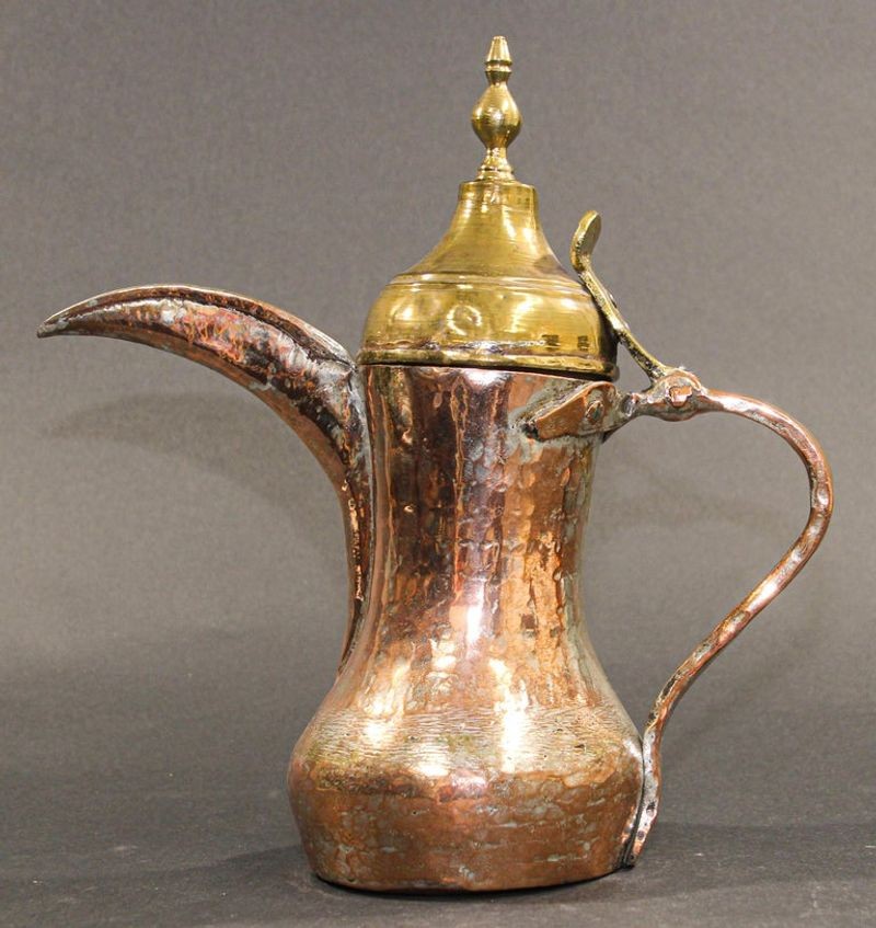 Middle Eastern Arabian Tinned Copper Dallah