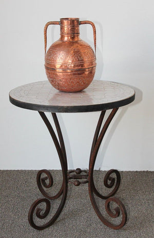 Middle Eastern Copper Islamic Art Vase Engraved with Moorish Design