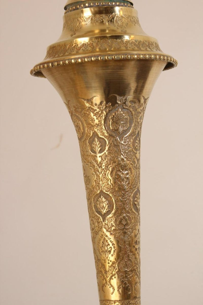 Oversized Mughal Indian Brass Bottle Urn