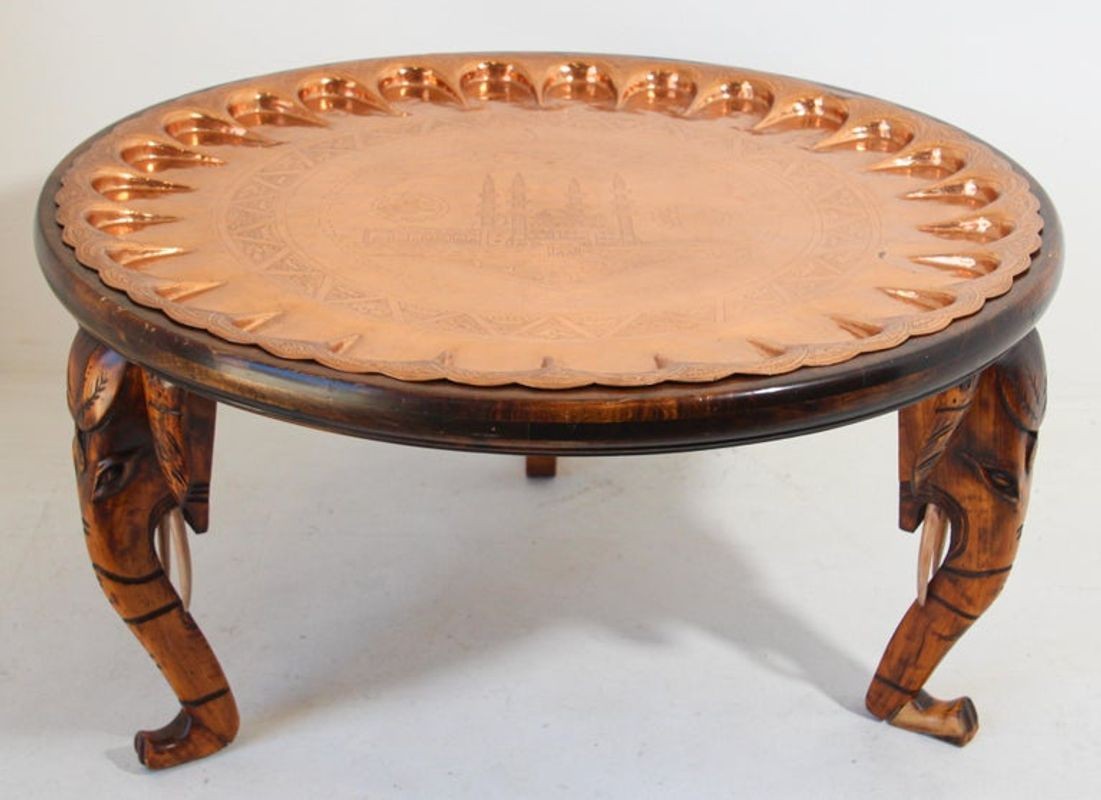 Moorish Turkish Copper Tray Table