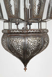 Moroccan Vintage Moorish Hanging Glass Light Fixtures A Pair