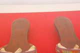 Antique Italian Venetian Shoes Leather and Silk Embroidered Framed