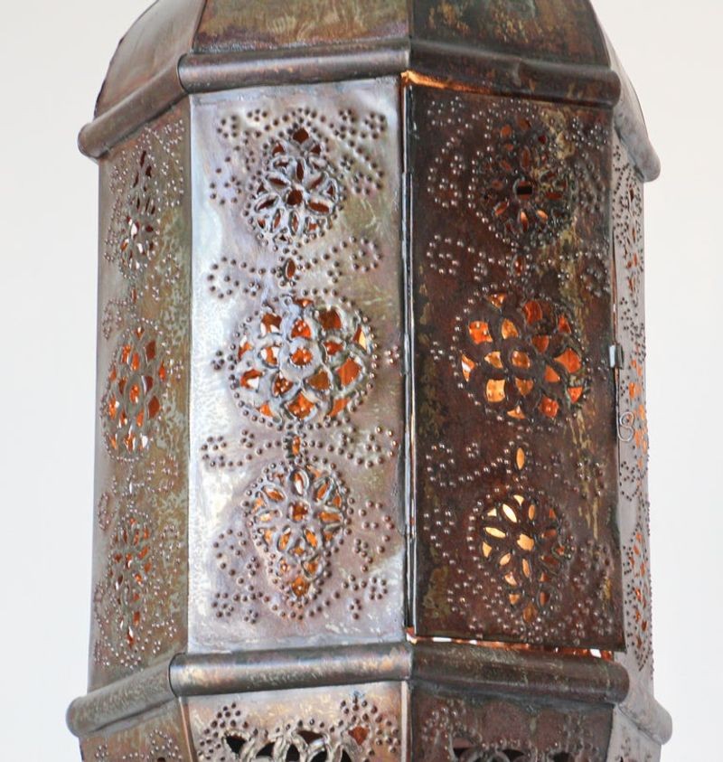 Moroccan Moorish Handcrafted Metal Lantern Pendant