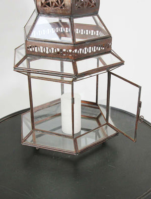 Handcrafted Large Moroccan Clear Glass Candle Lantern