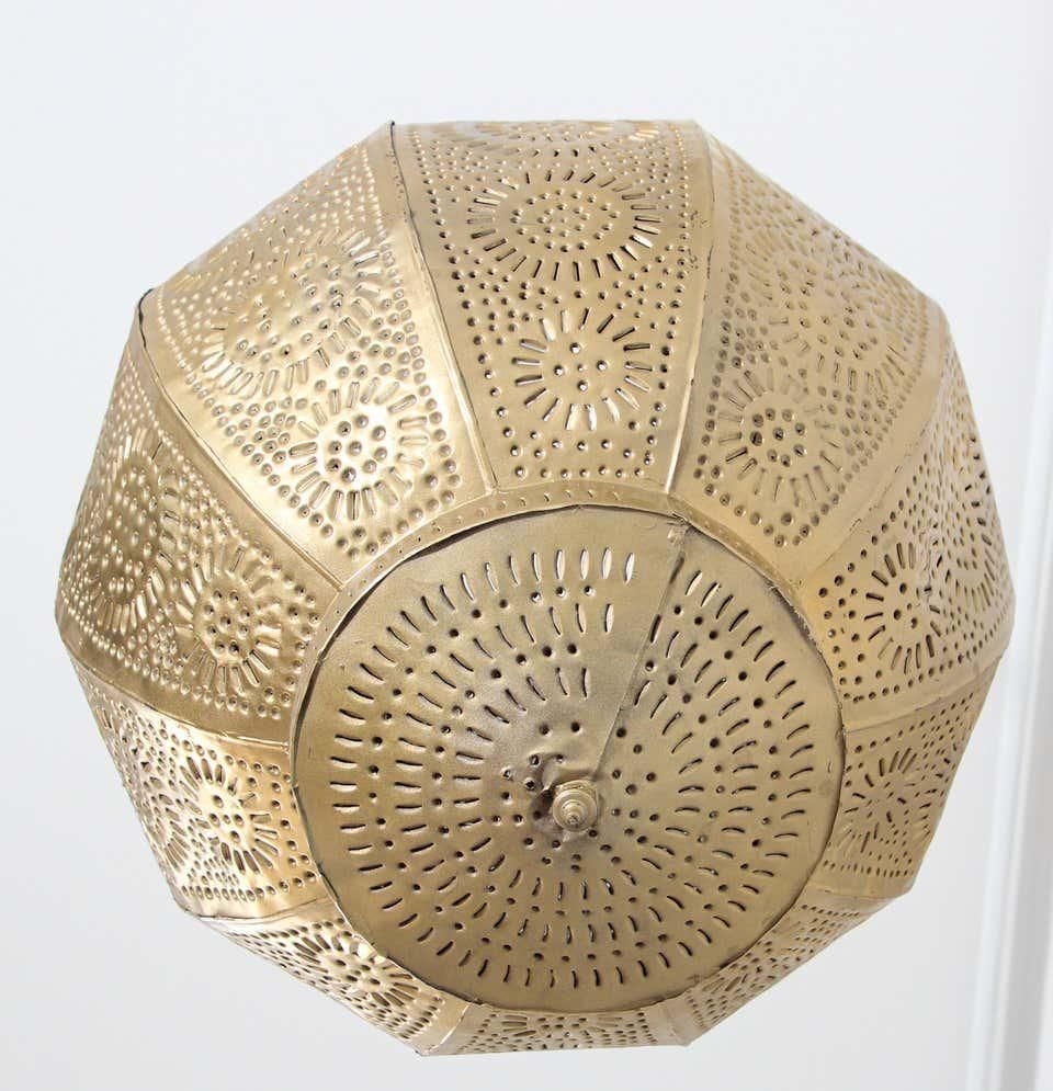 Handcrafted Moroccan Gilt Metal Pendant, North Africa