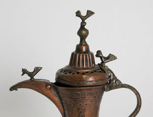 19th c Antique Middle Eastern Dallah Turkish Ottoman Bronze Copper Coffee Pot