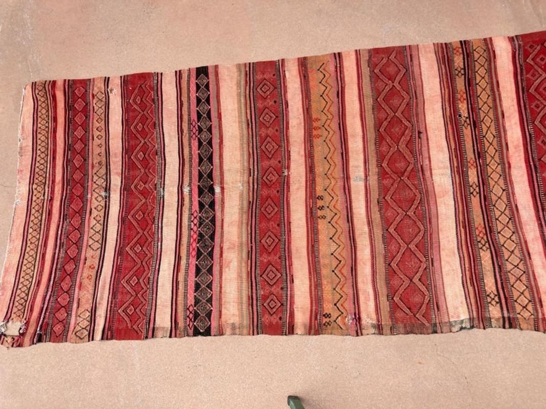 Moroccan Vintage Kilim Tribal Rug, circa 1960's