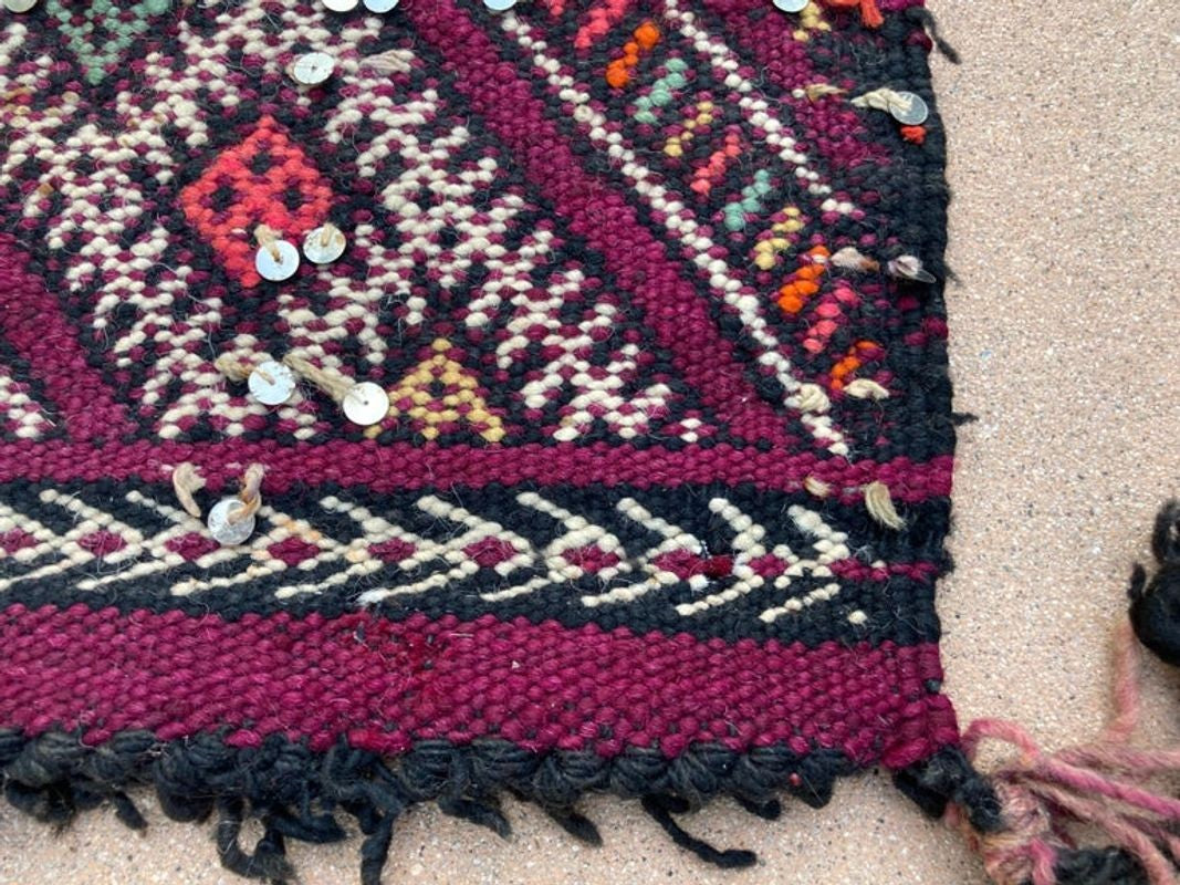 1940s Moroccan Tribal Rug African Ethnic Textile Floor Covering