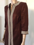 Escada Linen Chocolate Brown Caftan Dress Coat