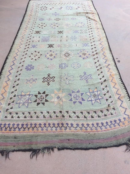 Vintage Moroccan Berber Rug, Handwoven Wool & Goat Hair, 1960