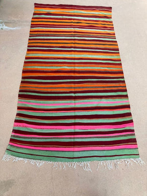 Moroccan Vintage Flat-Weave Kilim Rug North Africa