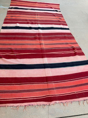 Moroccan Vintage Flat-Weave Tribal Kilim Rug