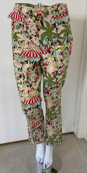 John Galliano Prints Vintage Pants, Rare Trousers, 1999's