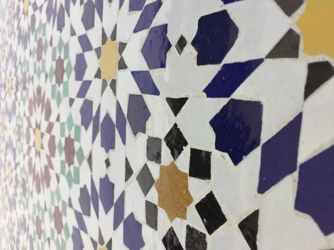 Moroccan Outdoor Mosaic Tile Table from Fez in Traditional Moorish Design