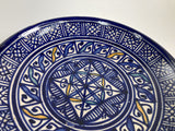 Moroccan Ceramic Blue Plate, Fez 1920's