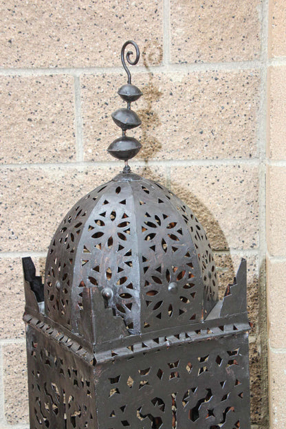 Large Outdoor Metal Moroccan Hurricane Candle Lantern