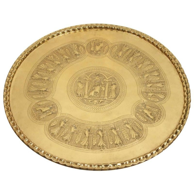 Large Brass Persian Hanging Tray