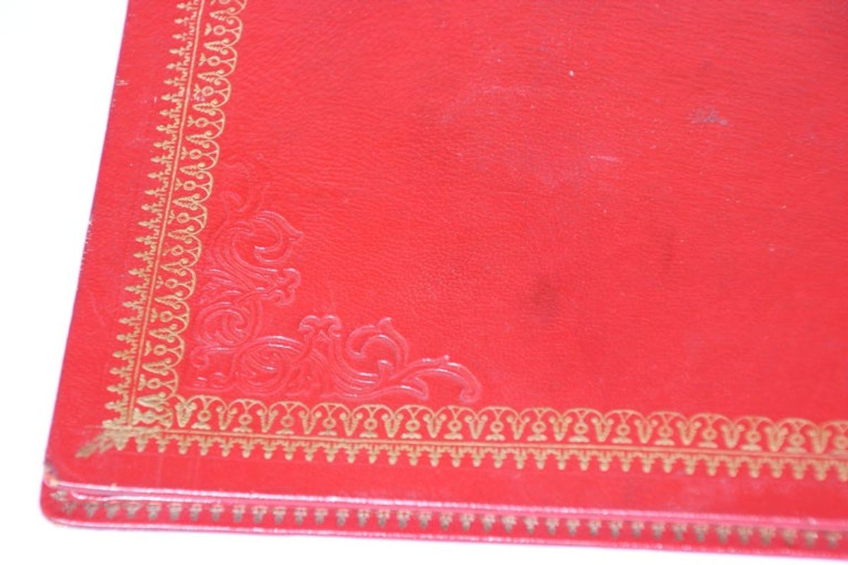 Vintage Moroccan Embossed Leather Padfolio