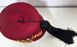AL Malaikah Vintage Iconic Masonic Shriner Burgundy Wool Fez Hat