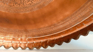 Indo Persian Tinned Copper Hanging Decorative Tray