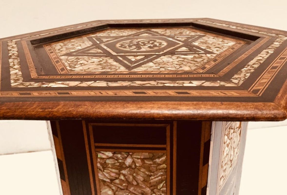 19th Century Hand-Carved Moorish Side Table from Turkey