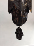 Moorish Handcrafted Metal Lanterns Pendants with Hand of Fatima, North Africa