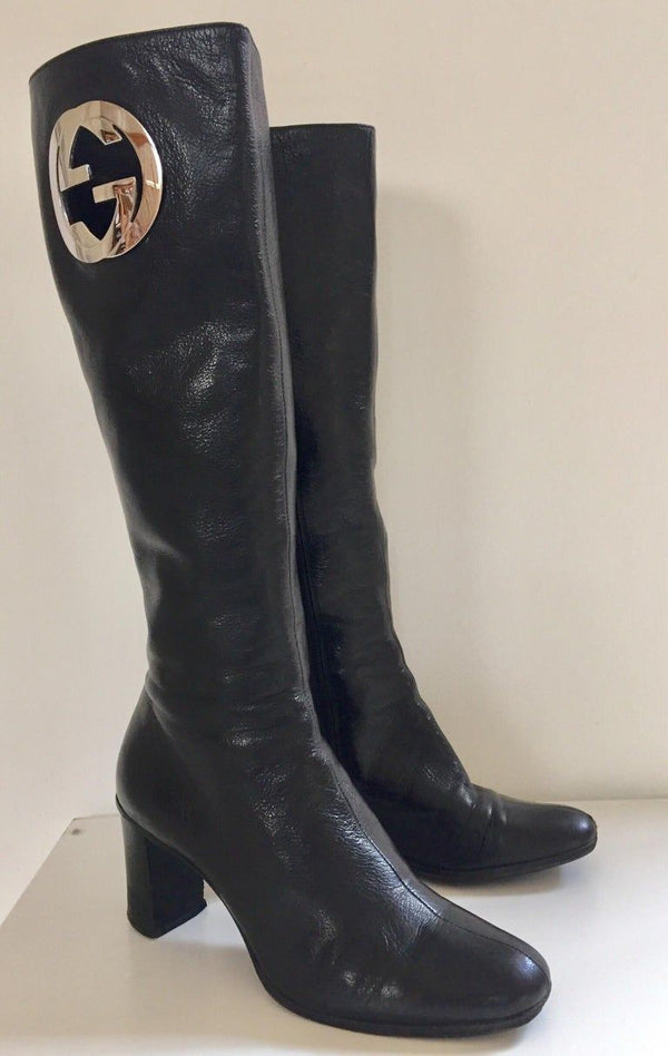 GUCCI by Tom Ford Black Leather Boots 1999 E mosaik