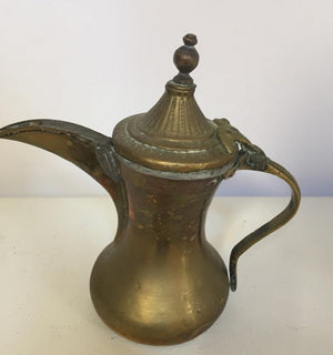 Middle Eastern Dallah Arabic Copper and Brass Coffee Pot